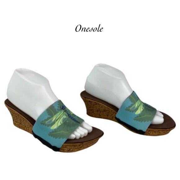 Onesole Interchangeable Snap Wedge Sandals Size 9 - Picture 1 of 8